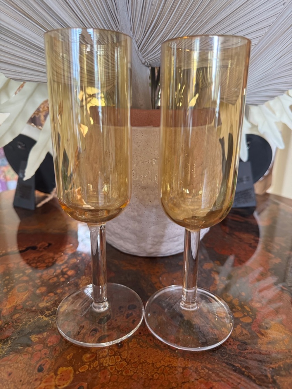 Anthropologie Set of 2 Honey lsadora Flute Glasses